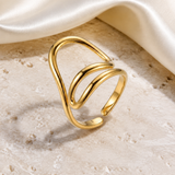 Ines Adjustable Gold Ring close detail