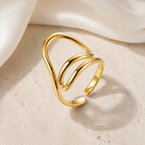 Ines Adjustable Gold Ring jewelry product view