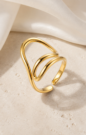 Ines Adjustable Gold Ring jewelry product view