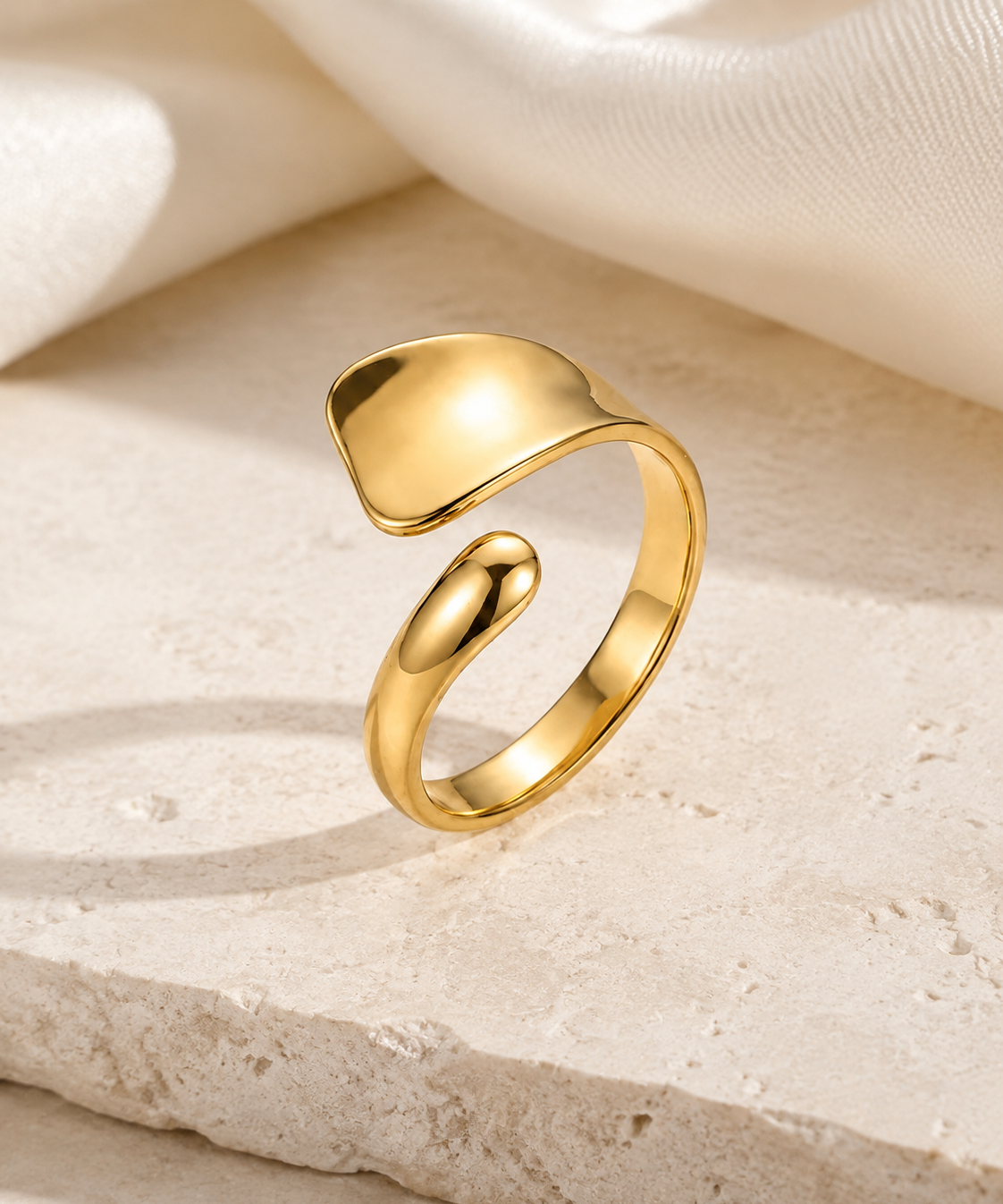 Talia Adjustable Gold Ring jewelry product view