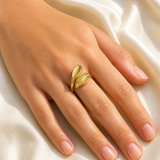 Model wearing Noor Adjustable Gold Ring