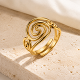 Freya Adjustable Gold Ring close detail