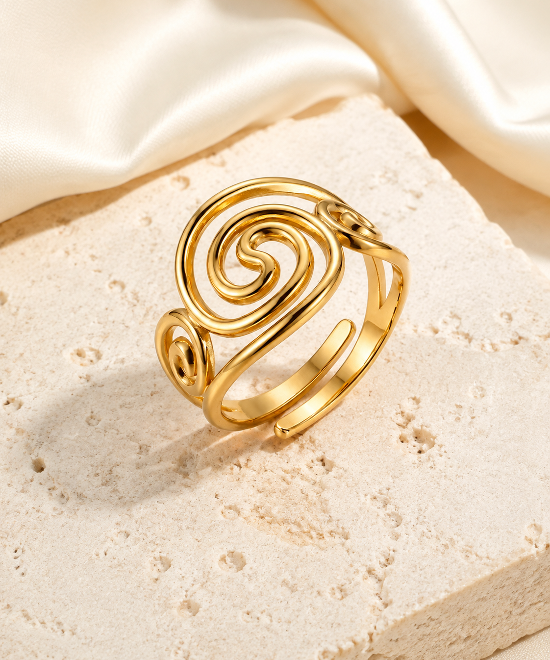 Freya Adjustable Gold Ring jewelry product view