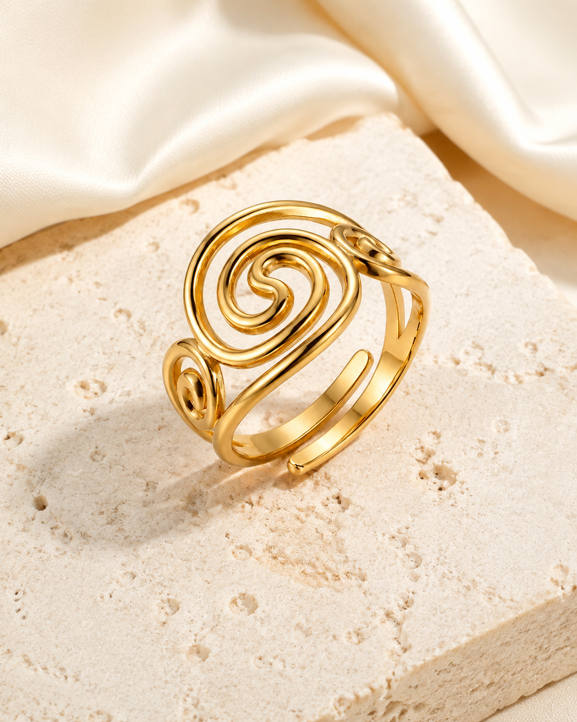 Freya Adjustable Gold Ring jewelry product view