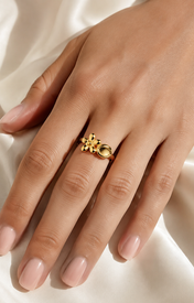 Model wearing Liora Adjustable Gold Ring