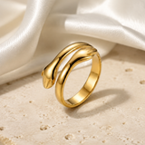 Ilona Adjustable Gold Ring close detail