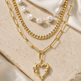 Liora Pearl Heart Necklace — Edition 2 close detail