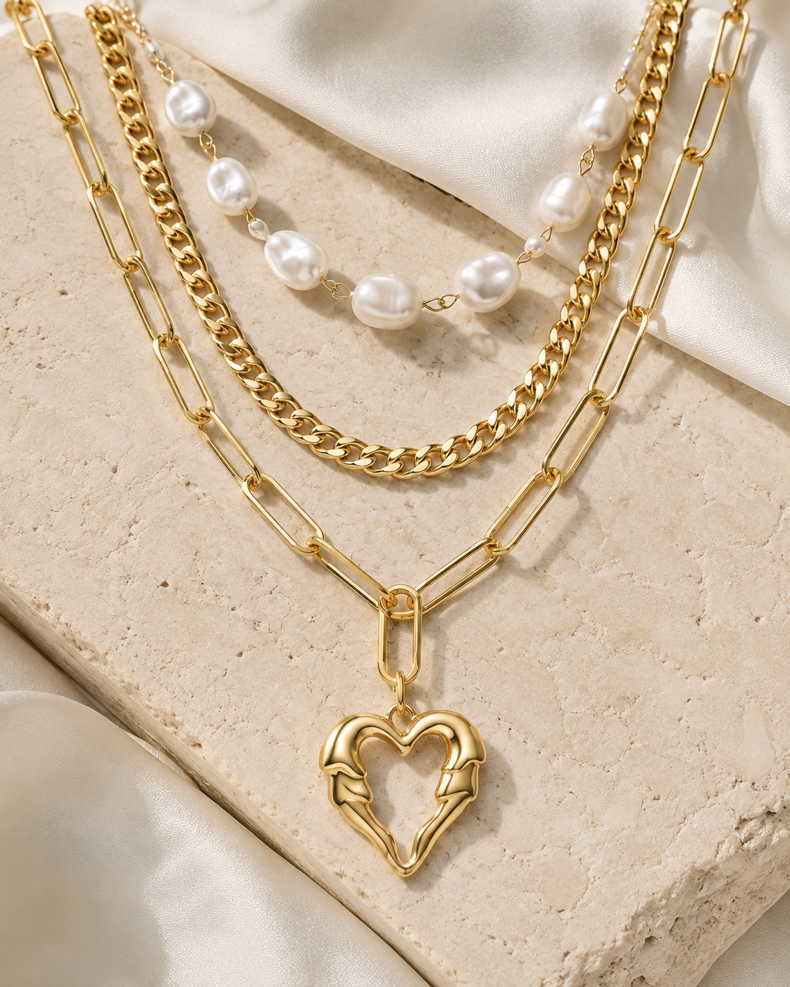 Liora Pearl Heart Necklace — Edition 2 close detail