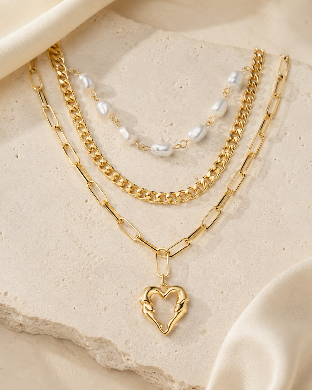 Liora Pearl Heart Necklace — Edition 2 jewelry product view