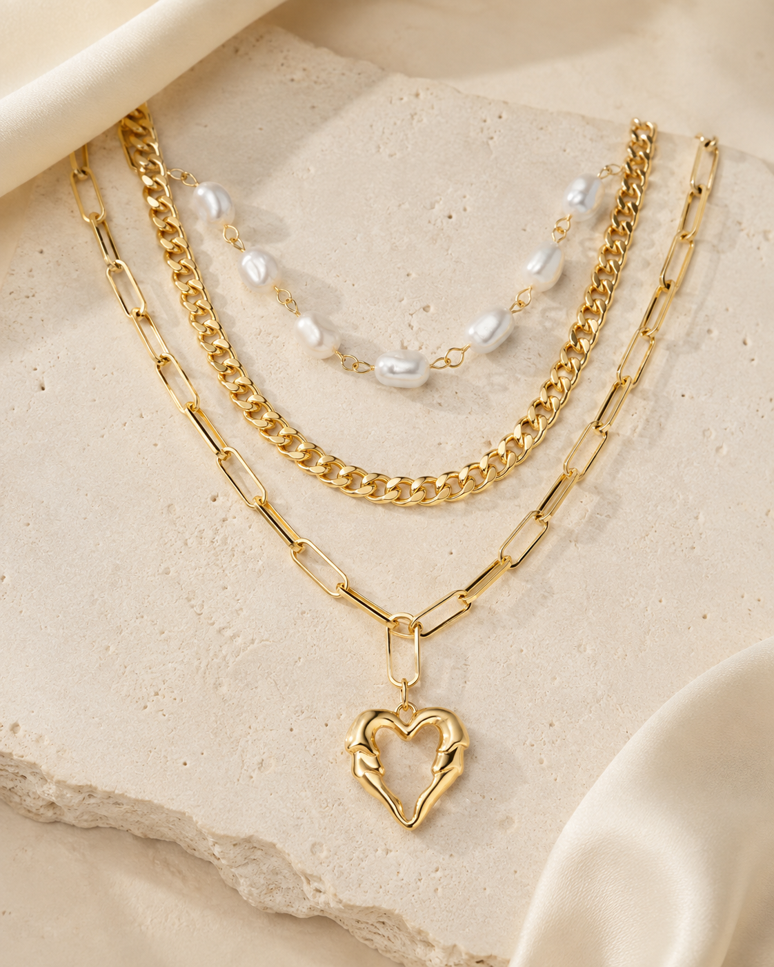 Liora Pearl Heart Necklace — Edition 2 jewelry product view