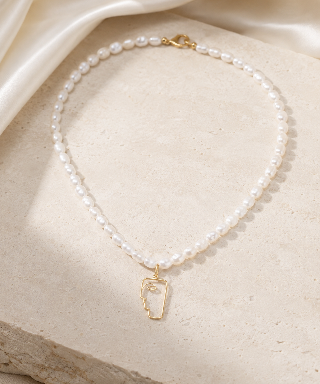 Liora Pearl Heart Necklace — No. 2 close detail