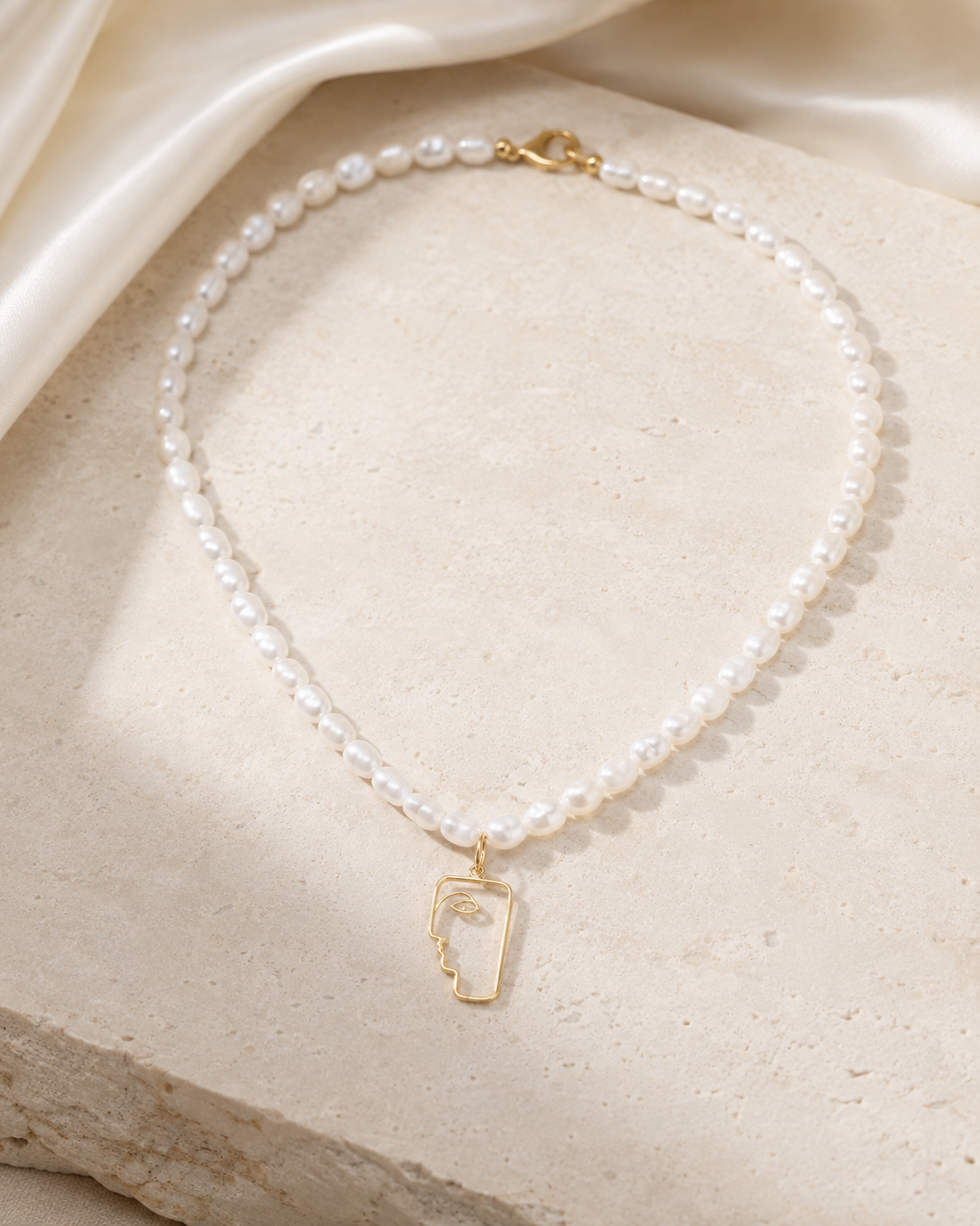 Liora Pearl Heart Necklace — No. 2 close detail