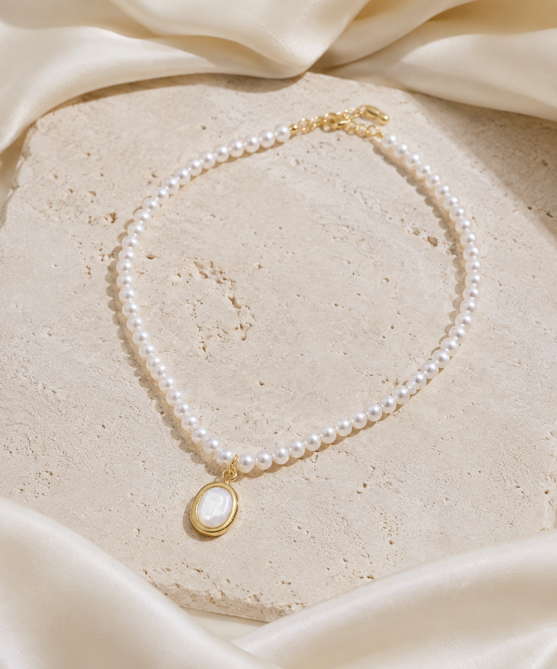 Liora Pearl Heart Necklace — No. 6 close detail