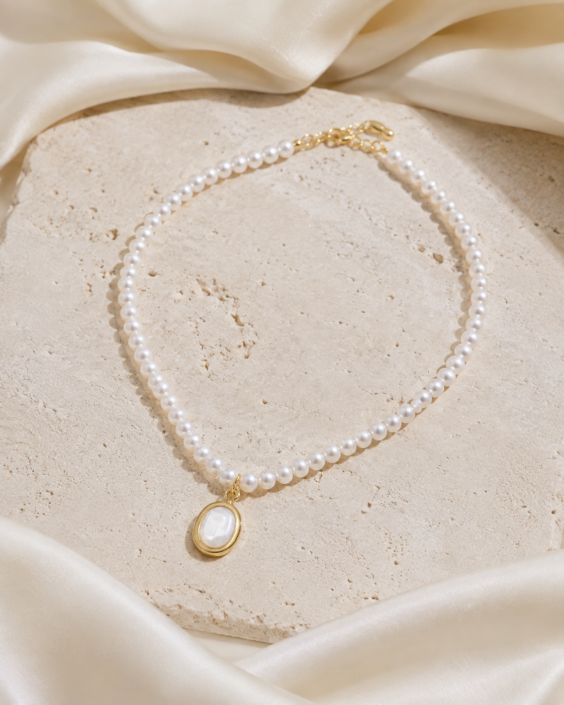 Liora Pearl Heart Necklace — No. 6 close detail