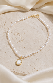 Liora Pearl Heart Necklace — No. 6 close detail