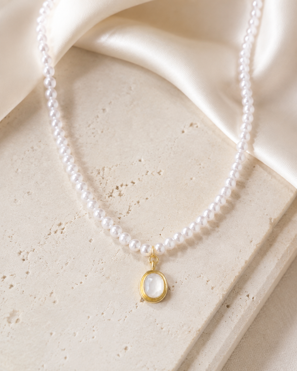 Liora Pearl Heart Necklace — No. 6 jewelry product view