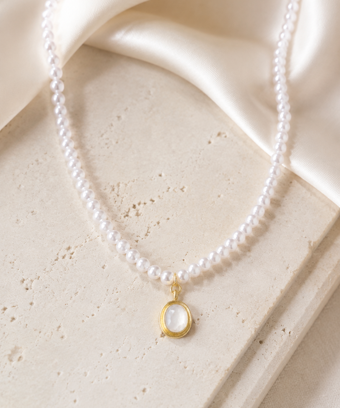 Liora Pearl Heart Necklace — No. 6 jewelry product view