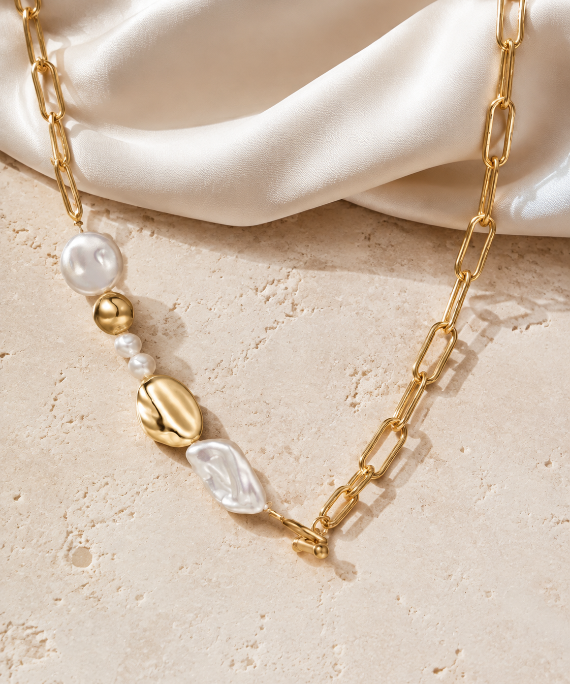 Liora Pearl Heart Necklace — No. 7 close detail