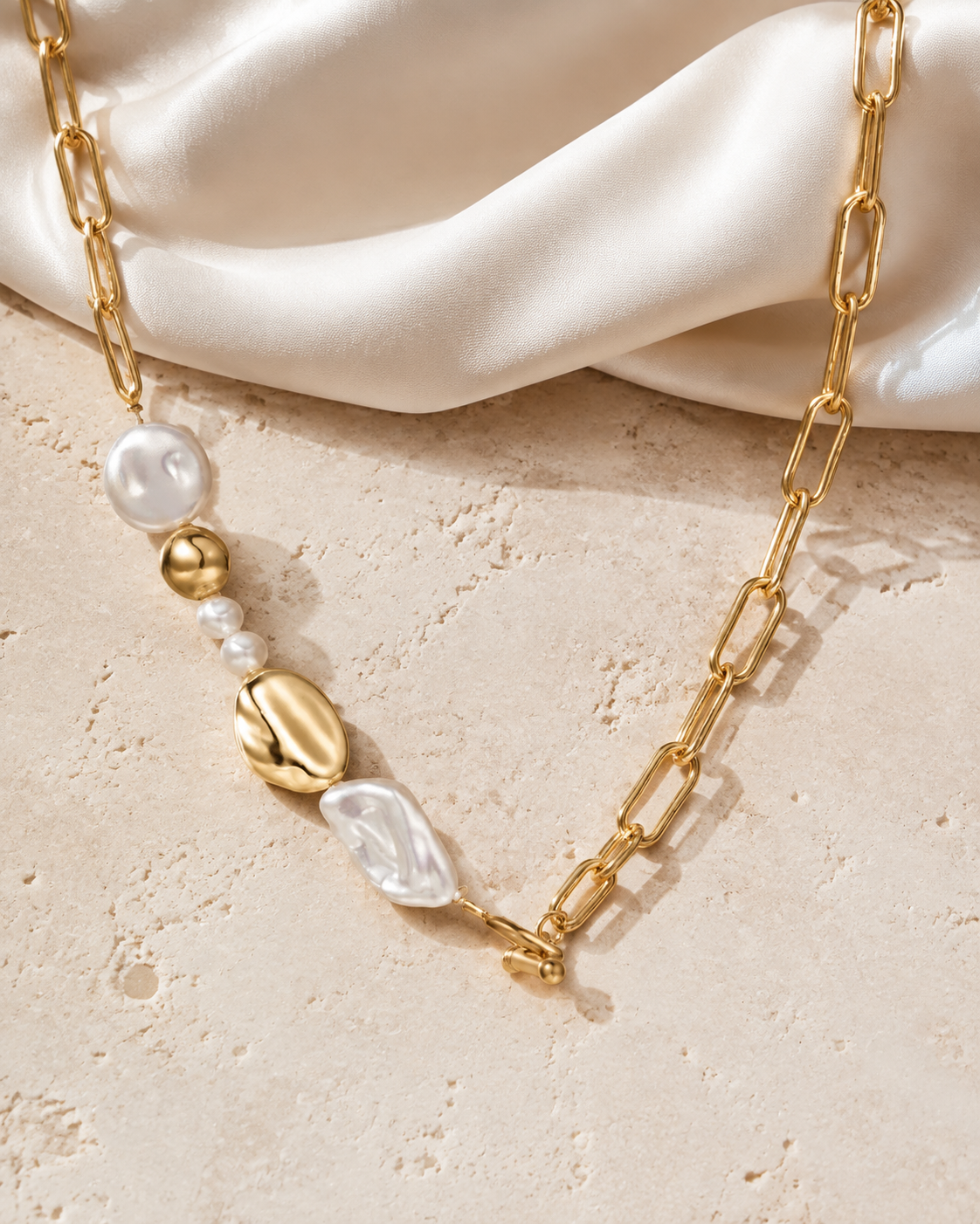 Liora Pearl Heart Necklace — No. 7 close detail