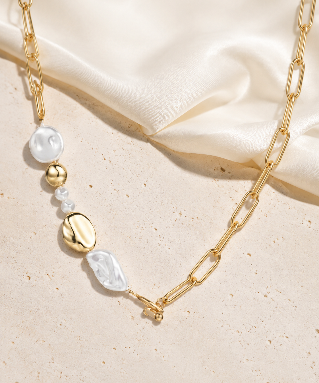 Liora Pearl Heart Necklace — No. 7 jewelry product view