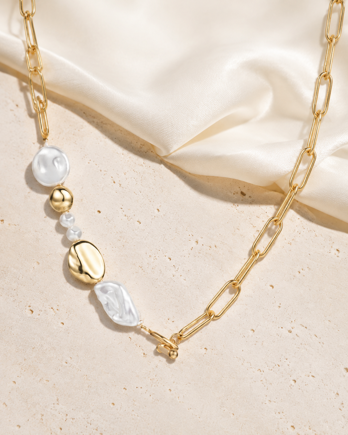 Liora Pearl Heart Necklace — No. 7 jewelry product view