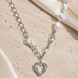 Liora Pearl Heart Necklace — No. 10 close detail