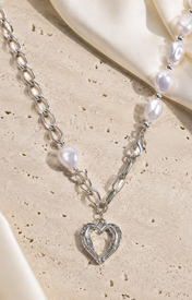 Liora Pearl Heart Necklace — No. 10 close detail