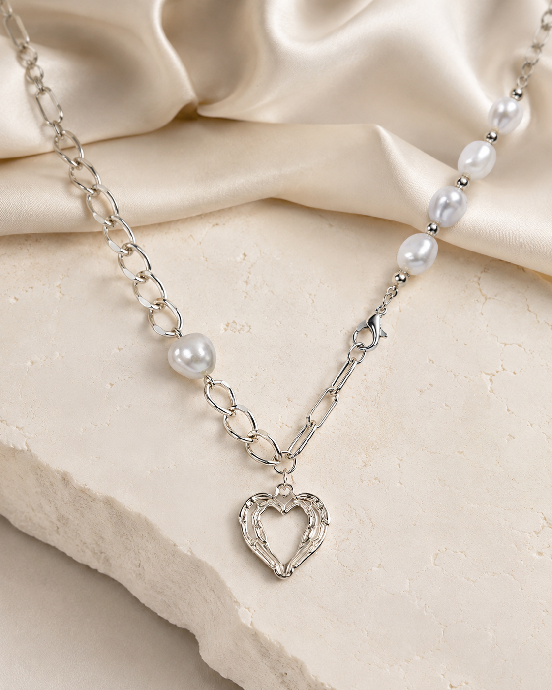 Liora Pearl Heart Necklace — No. 10 jewelry product view
