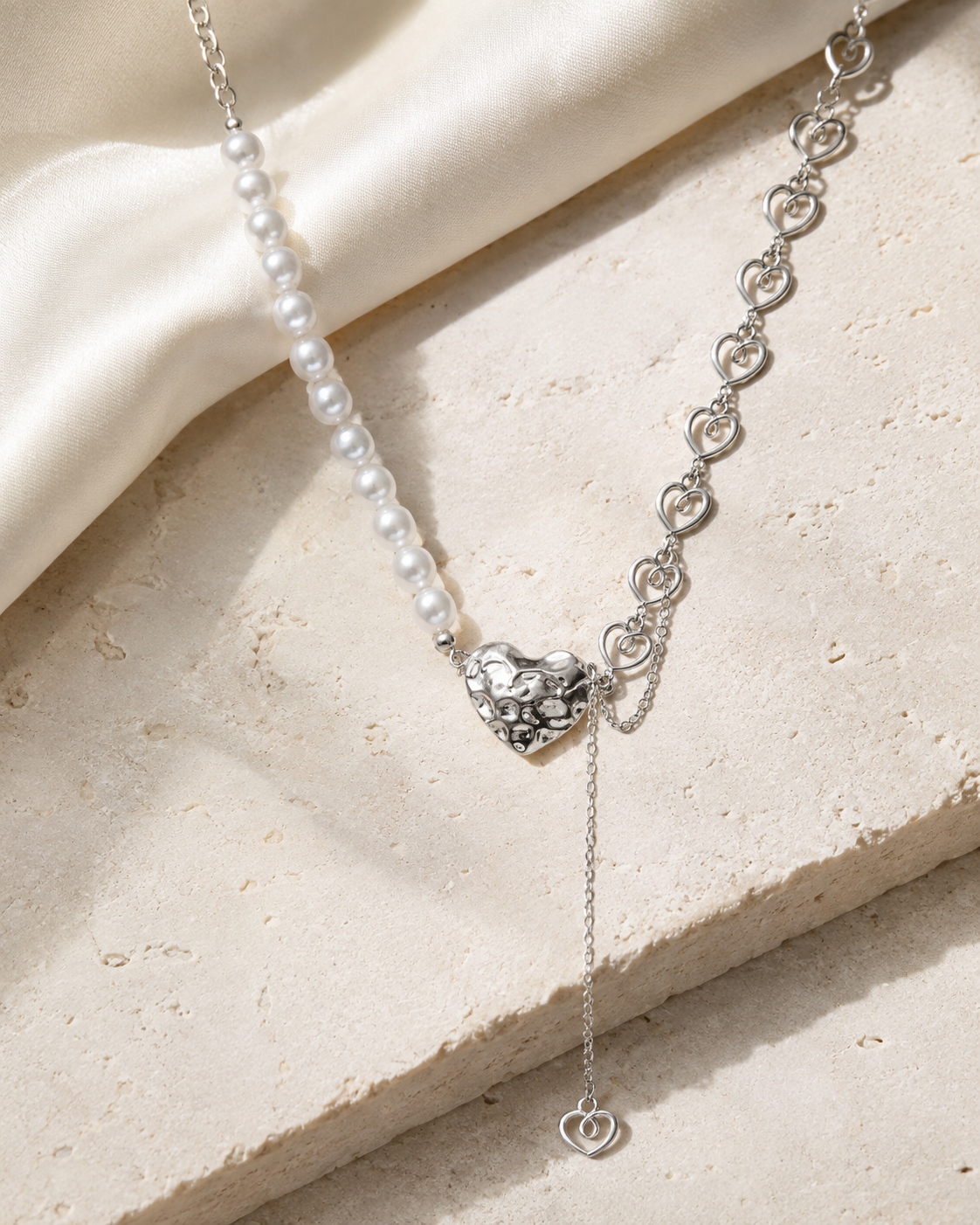 Liora Pearl Heart Necklace — No. 11 close detail