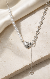 Liora Pearl Heart Necklace — No. 11 close detail