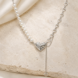 Liora Pearl Heart Necklace — No. 11 jewelry product view