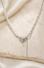Liora Pearl Heart Necklace — No. 11 jewelry product view