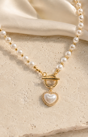 Liora Pearl Heart Necklace — No. 12 close detail