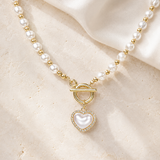 Liora Pearl Heart Necklace — No. 12 jewelry product view