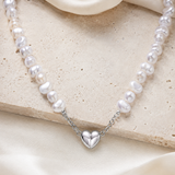 Liora Pearl Heart Necklace — No. 13 close detail