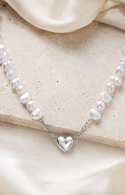 Liora Pearl Heart Necklace — No. 13 close detail