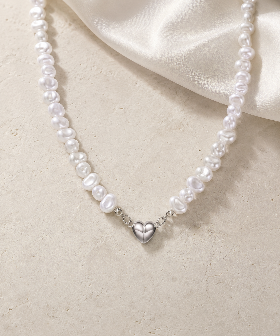 Liora Pearl Heart Necklace — No. 13 jewelry product view