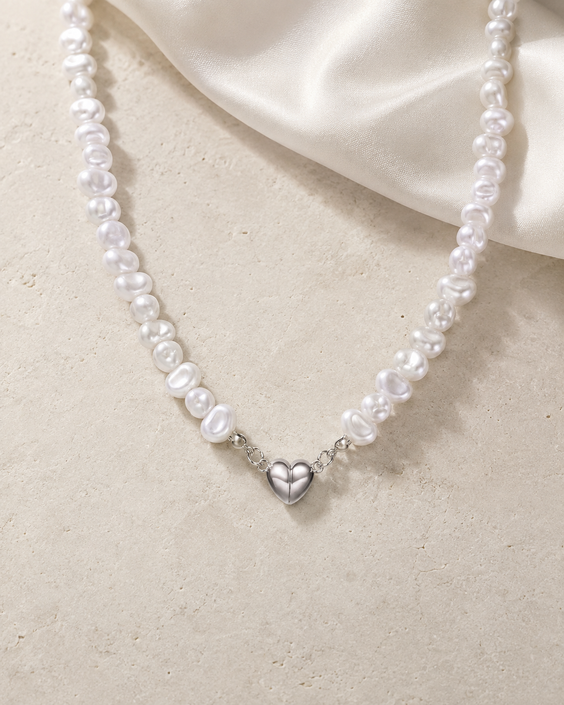 Liora Pearl Heart Necklace — No. 13 jewelry product view