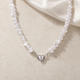 Liora Pearl Heart Necklace — No. 13 jewelry product view