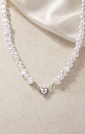 Liora Pearl Heart Necklace — No. 13 jewelry product view