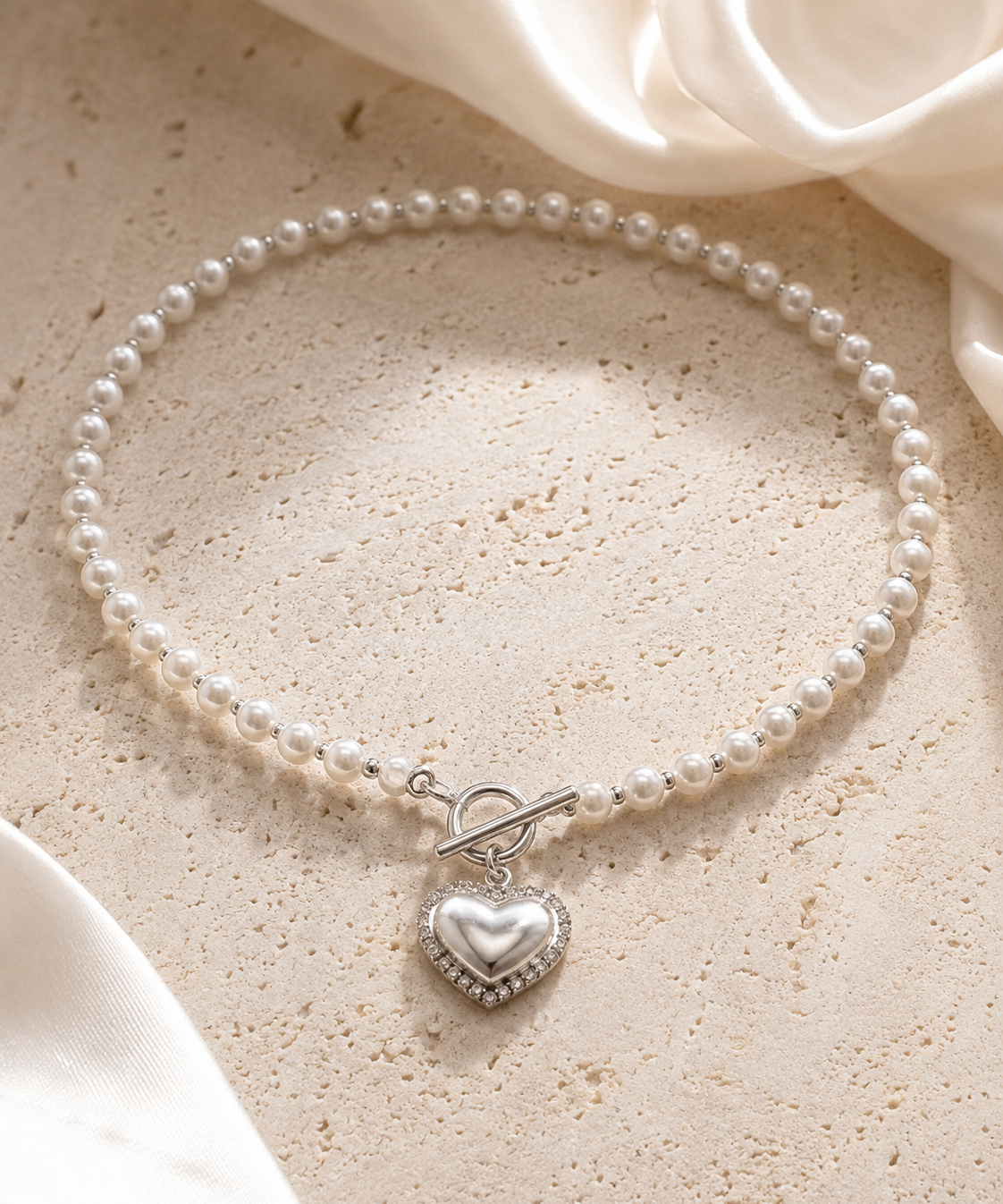 Liora Pearl Heart Necklace — Edition 4 close detail