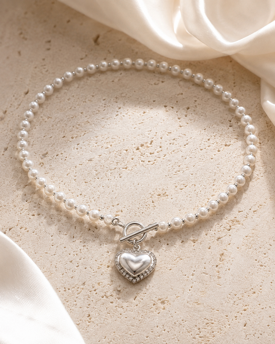 Liora Pearl Heart Necklace — Edition 4 close detail