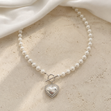 Liora Pearl Heart Necklace — Edition 4 jewelry product view