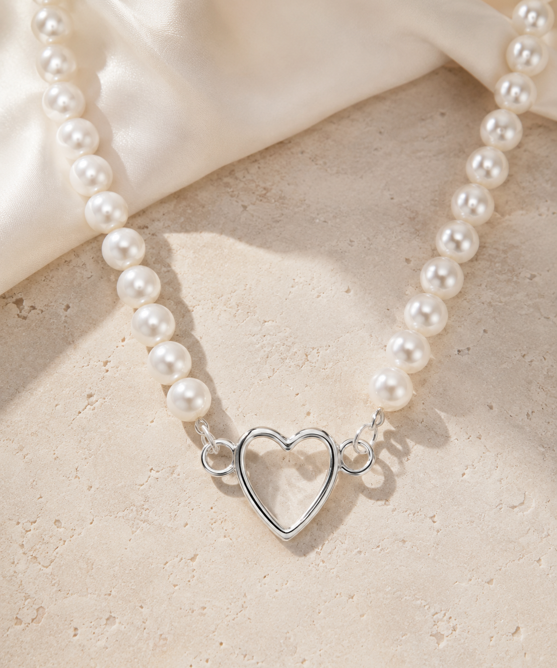 Liora Pearl Heart Necklace — Edition 5 jewelry product view