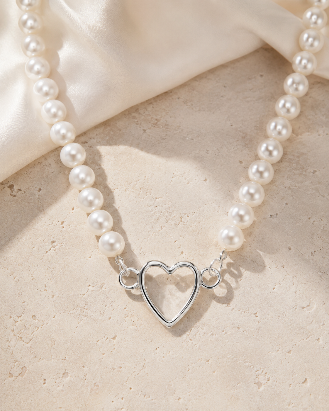 Liora Pearl Heart Necklace — Edition 5 jewelry product view