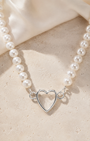 Liora Pearl Heart Necklace — Edition 5 jewelry product view