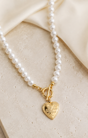 Liora Pearl Heart Necklace — Edition 8 close detail