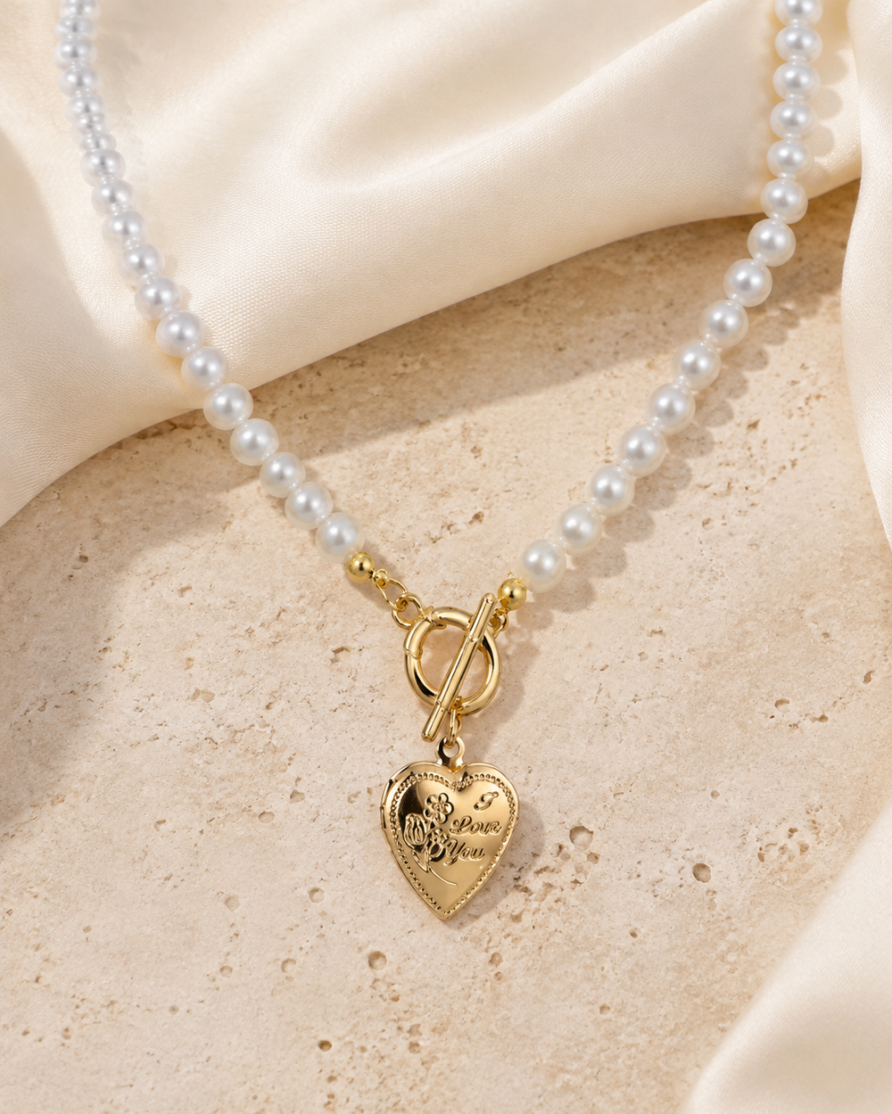 Liora Pearl Heart Necklace — Edition 8 jewelry product view