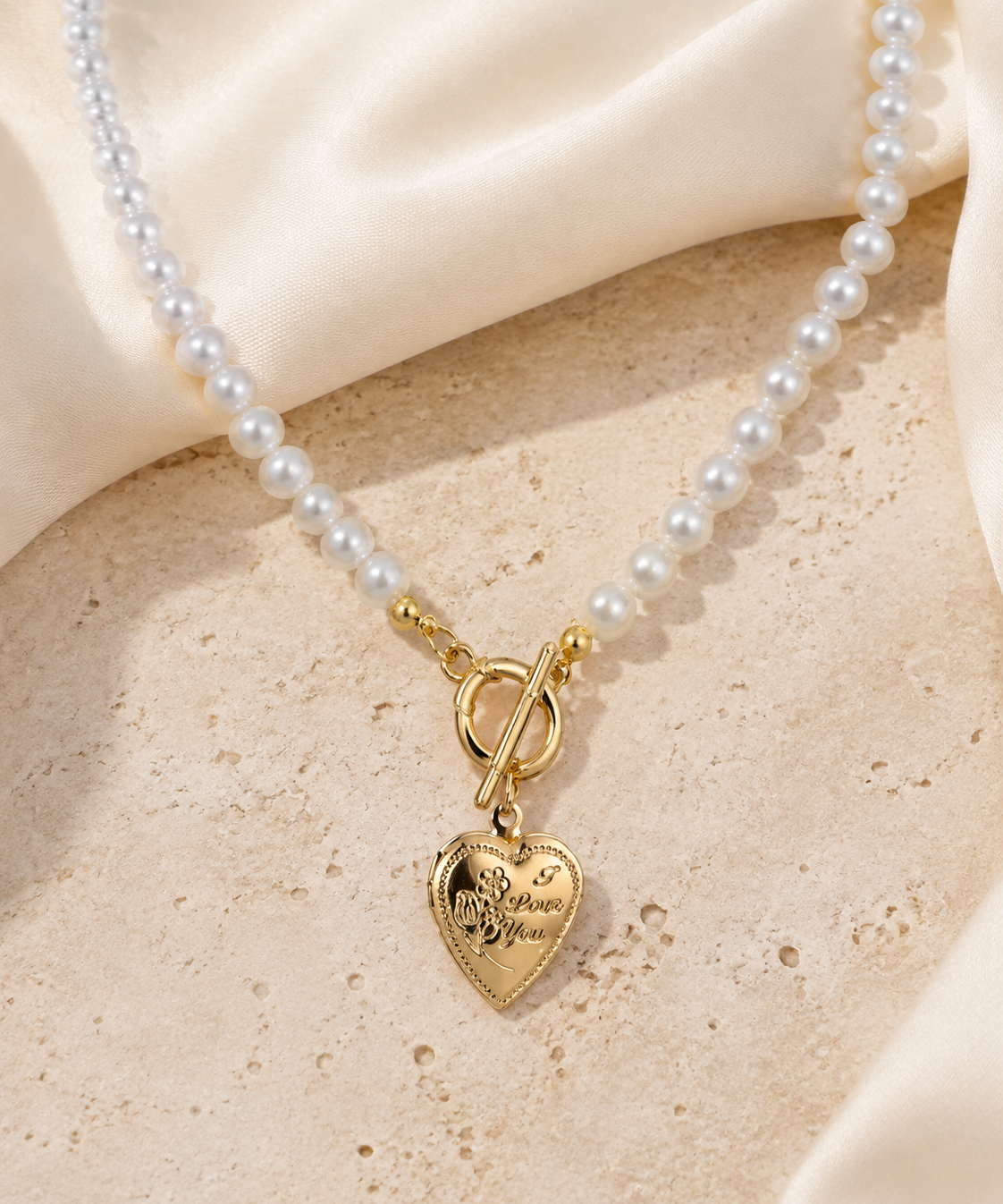 Liora Pearl Heart Necklace — Edition 8 jewelry product view