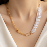 Model wearing Liora Pearl Heart Necklace — Edition 10